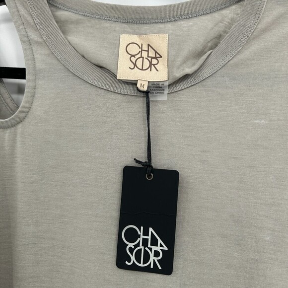 NWT CHASER Gray Shoulder Vintage Jersey Super Soft Vent Crew Neck Shirt Medium - Picture 7 of 7